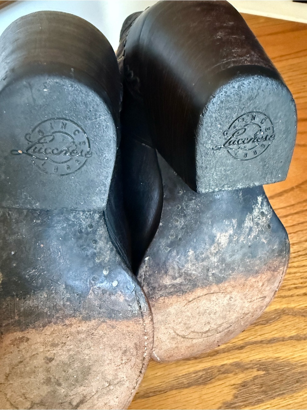 Lucchese Black Leather Western Cowboy Women's Boots Size: 8B Made In Mexico - Picture 12 of 16